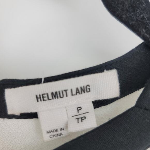 Helmut Lang Zipper Back Black and White Colorblock Blouse Top Size P/XS - Picture 3 of 7